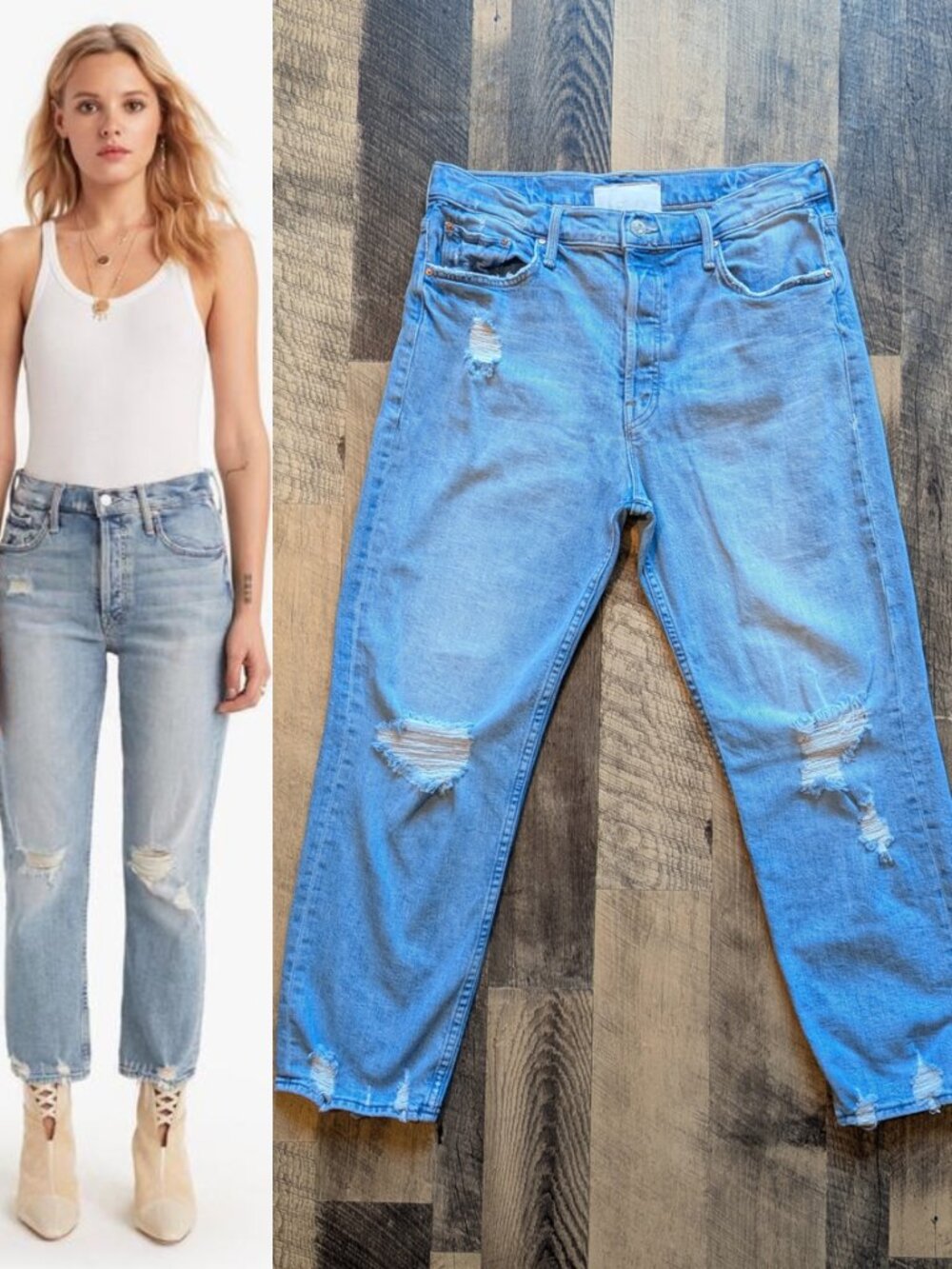 Mother Superior The Tomcat Blue Jeans High-Rise Button-Fly
